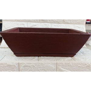 VASO JARDINEIRA REF912-1 C/PRATO Nº1 MARROM A16XL25XC43CM