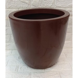 VASO REF133-1 BOJO RED POLIDO MARROM C/PRATO A38X40CM