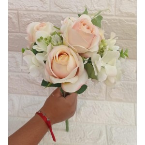 FL BUQUE W532-09 ROSA BOTAO C/7 GALHOS A43CM