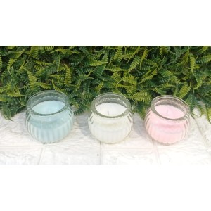 VELA F0889 NO POTE DE VIDRO  DECORATIVO A6,5XL5CM