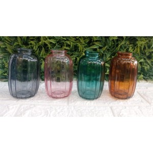 VASO TP1492 DE VIDRO CANELADO A13XL3,5CM