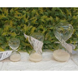 KIT 18336 AMPULHETA DE VIDRO C/3 PÇS P A6,5CM  M A8CM G A12CM