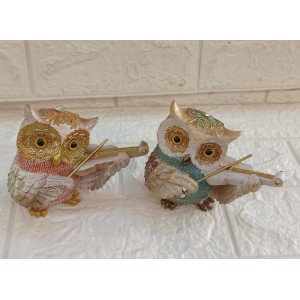 ENFEITE TCJA-19 DE CORUJA VIOLINO DE RESINA A12CM