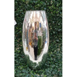 VASO  ROMULO P 1872 PRATA ESPELHADO  A30XL15CM