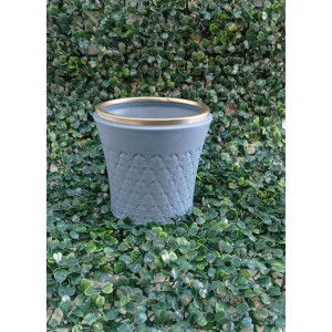 VASO DEC01938 AZUL FOSCO DE CERAMICA DECORATIVO A13XL14CM