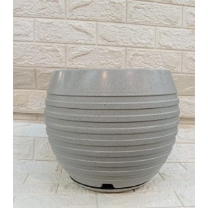 VASO BOJO REF461-5 FRISADO C/PRATO Nº2 CIMENTO A33XL30CM