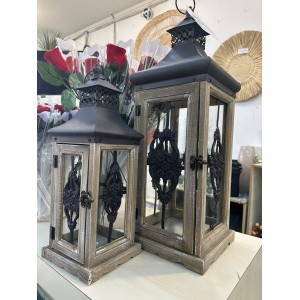 LUMINARIA HL1039 METALICA MARROM C/2 PÇS A55XL17CM