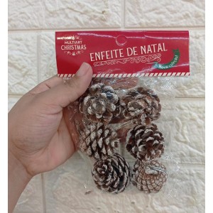 ENFEITE NATNH1 DE PINHA DECORATIVO DE NATAL C/6 PÇS