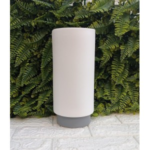 VASO 203-48 CONTEMPORANEO BRANCO FOSCO E CINZA A26XL11,5CM