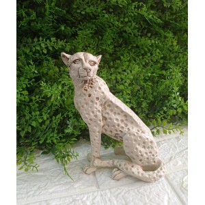 ESCULTURA 1093-191 LEOPARDO PALHA A21CM