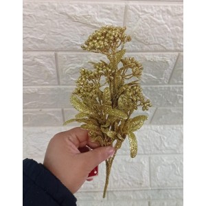 BUQUE FLB0101D DE BOLINHA GLITER DOURADO NATALINO 30CM