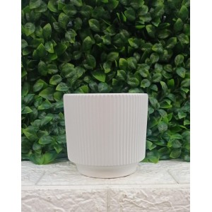 VASO YM-0181-1B DE CERAMICA BRANCO 12,5X13CM