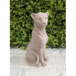 ESCULTURA 20183 LEOPARDO EM POLIRRESINA A28CM