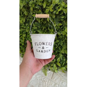 BALDE 40147 METAL P FLOWERS & GARDEN BRANCO PINTADO A10XL11CM