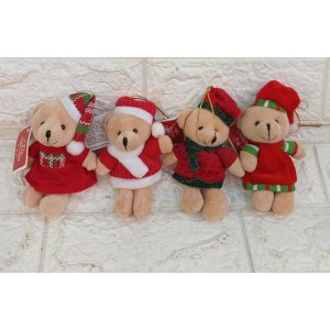 ENFEITE NAT0251 MINI URSINHO C/ROUPINHA POLIESTER 12CM