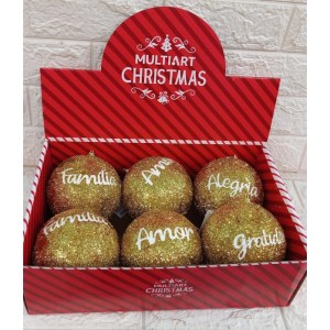 BOLA NBOL12V12D DECORATIVA NATALINA 12CM