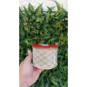 FITA CF748 QUADRICULADA DIAMANTE DOURADA DECORATIVA 9,14M