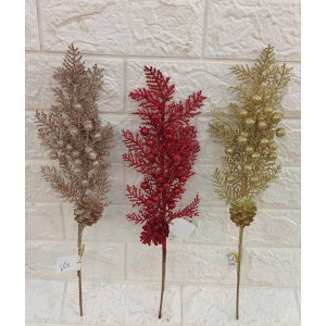 HASTE FG20 COM 3 GALHOS VERM/DOUR/CHAMPAGNE C/GLITER 43CM