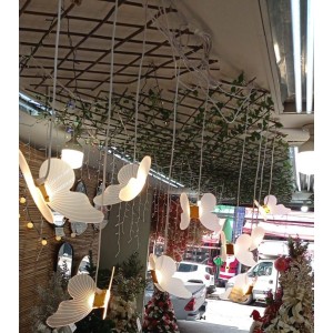 PENDENTE DEL6075Q127V CORDAO LED BORBOLETA 20X200CM