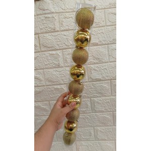 BOLA NTB1903D DECORATIVA LISA MISTA DOURADA C/9 PCS 6CM