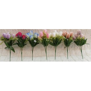 FL BUQUE DY0008 DE TULIPA CORES SORTIDAS C/7 GALHOS A40CM