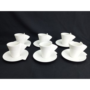 CONJ. 6 XICARAS 65ML DE CAFE EM PORCELANA C/ PIRES LYON 1159