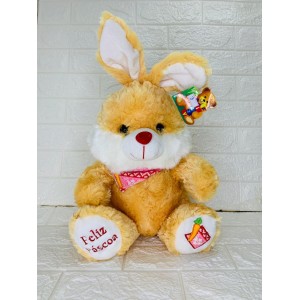 COELHO C/LACO PESCOCO FELIZ PASCOA 40CM FEC6510