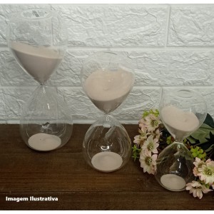 AMPULHETA 09610 GRANDE (1 HORA) EM VIDRO A25XL9CM