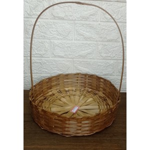 CESTA JP0648G DE PALHA REDONDA C/ ALÇA G A37XL30CM