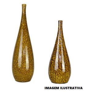 VASO 6272548 GARRAFA SLIM RAFINA M CARAMELO GRETANTE A37 X L12 CM