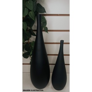 VASO 6022549 GARRAFA SLIN RAFINA G PRETO MATTE A52 X L16 CM